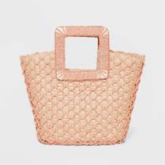 a new day Handbags - A New Day Pink Straw Purse